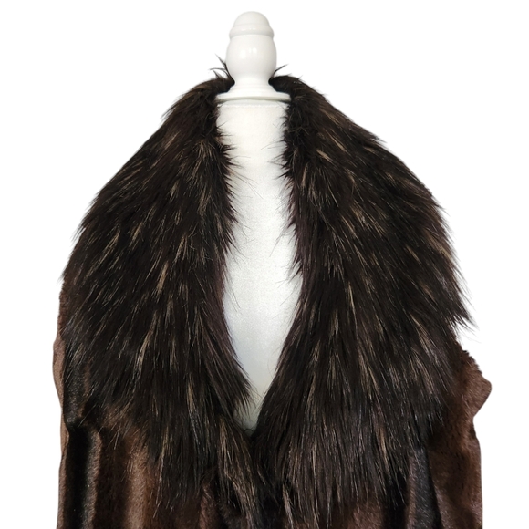 Adrienne Landau Brown Faux Fur Vest Womens Size M Vintage 90s - Picture 3 of 14